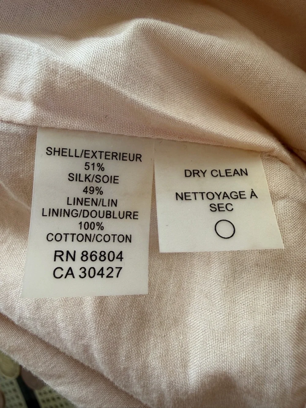 Magaschoni Collection Linen Silk Sheath Dress NWT Beige Size 4‎